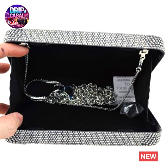 Retro Mini Crystal Clutch Evening Bag Rhinestone Formal Party Handbag